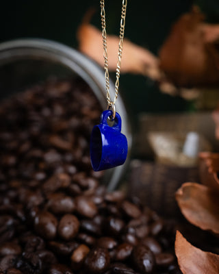 Lapis Lazuli Hand Carved Mug Necklace