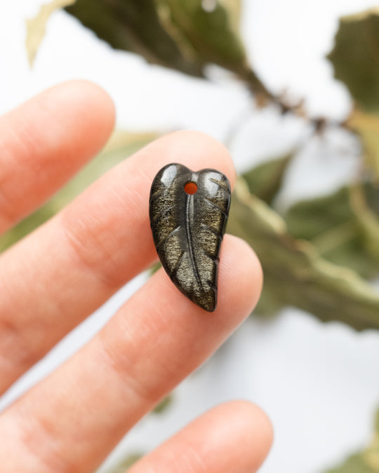 Mixed Gemstone Hand Carved Leaf Necklace - The Healing Pear