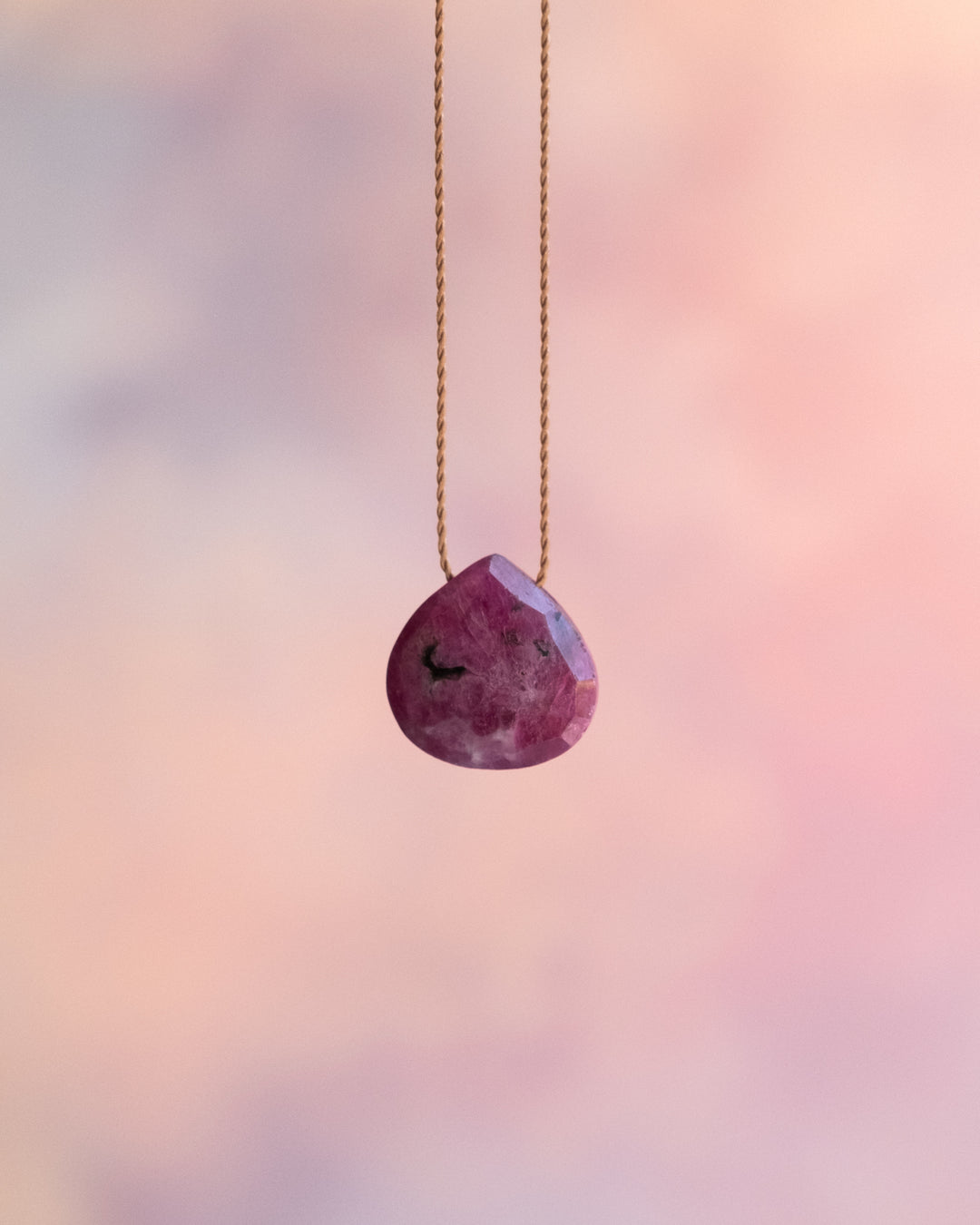 Ruby Vegan Silk Necklace - The Healing Pear