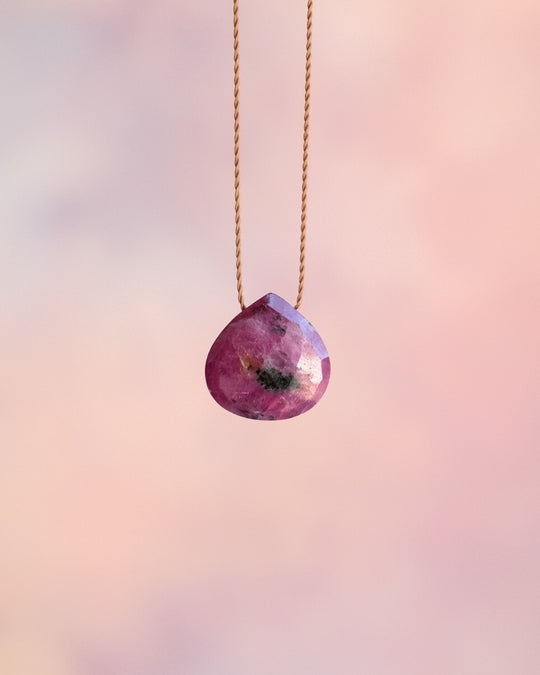 Ruby Vegan Silk Necklace - The Healing Pear