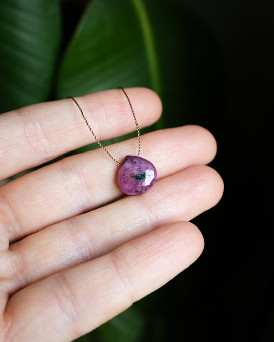 Ruby Vegan Silk Necklace - The Healing Pear