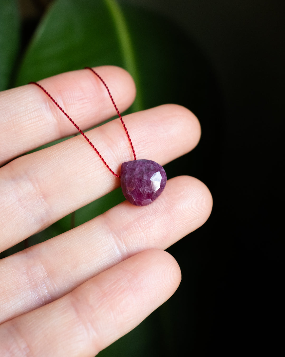 Ruby Vegan Silk Necklace - The Healing Pear