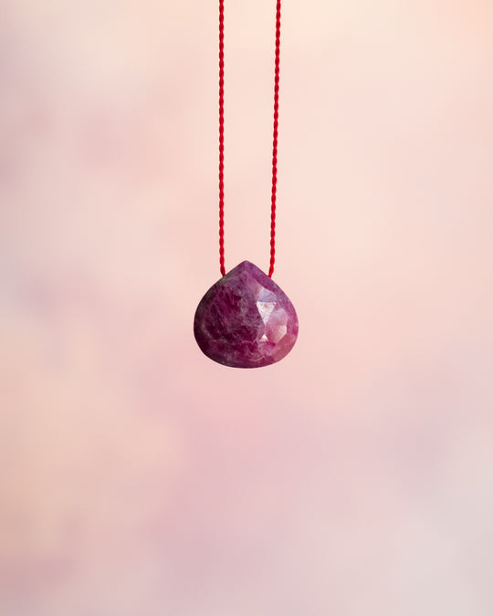 Ruby Vegan Silk Necklace - The Healing Pear