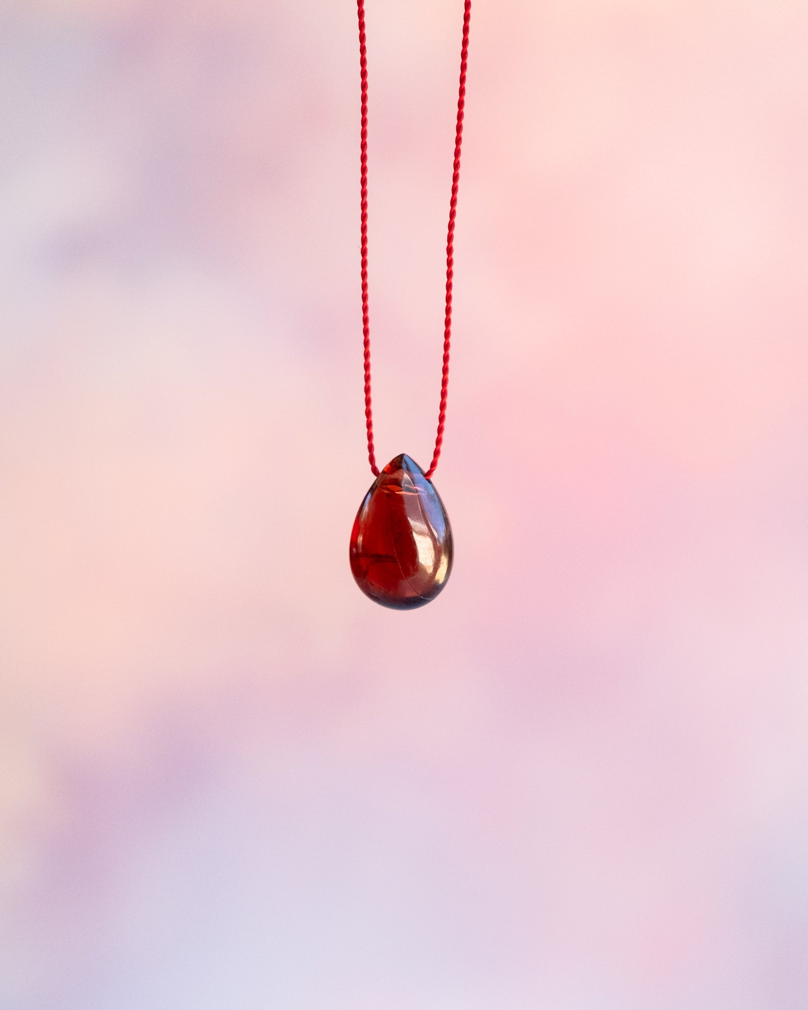 Garnet Vegan Silk Necklace - The Healing Pear