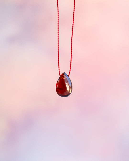 Garnet Vegan Silk Necklace - The Healing Pear