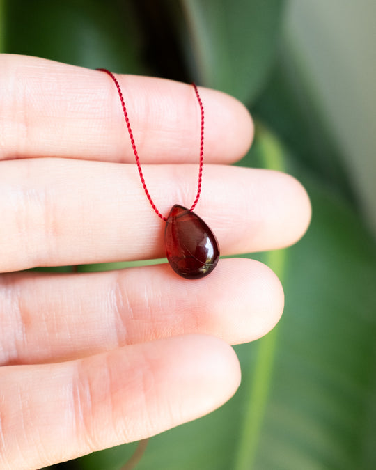Garnet Vegan Silk Necklace - The Healing Pear