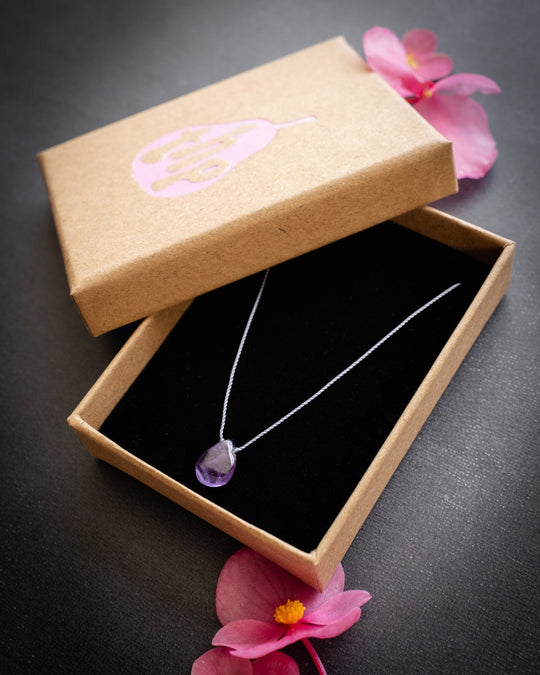 Amethyst Slice Vegan Silk Necklace - The Healing Pear