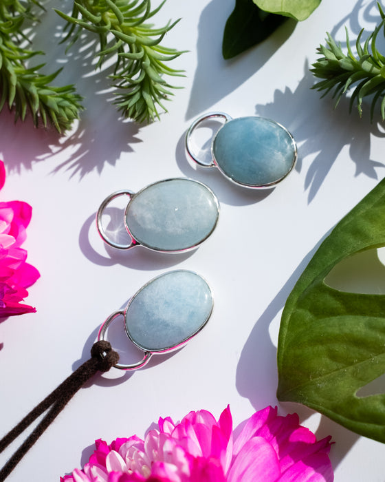 Aquamarine Pebble Sterling Silver Necklace