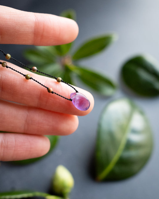 Smoky Quartz / Amethyst / Lapis Lazuli Gemstone Beaded Necklace - The Healing Pear