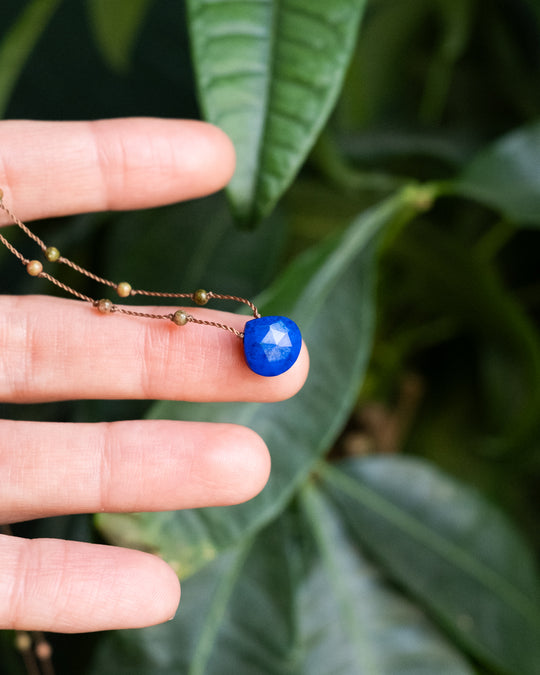 Smoky Quartz / Amethyst / Lapis Lazuli Gemstone Beaded Necklace - The Healing Pear