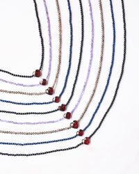 Mozambique Red Garnet Heart Beaded Necklace
