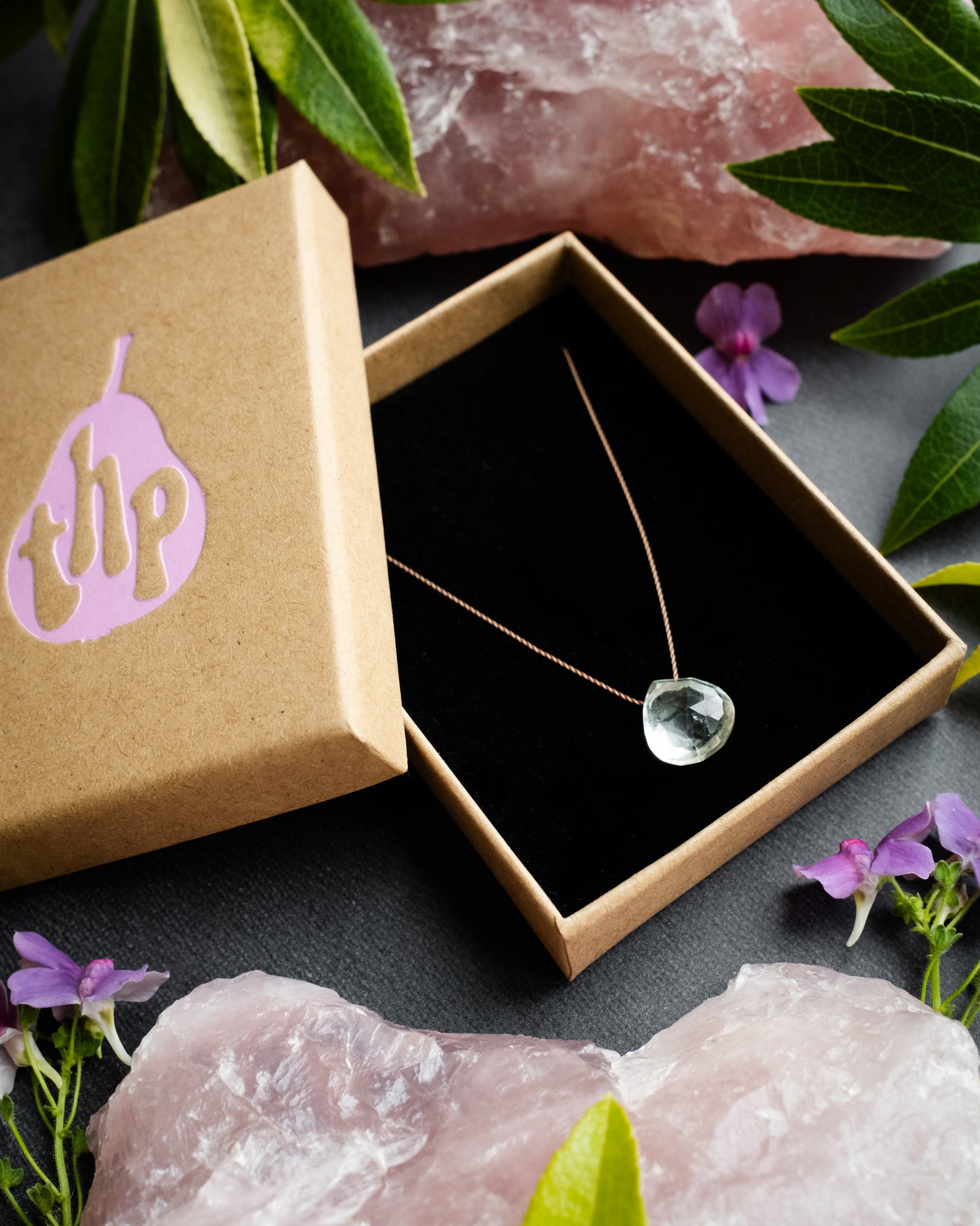 Green Amethyst Vegan Silk Necklace - The Healing Pear