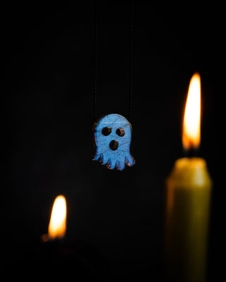 Labradorite Hand Carved Ghost Necklace