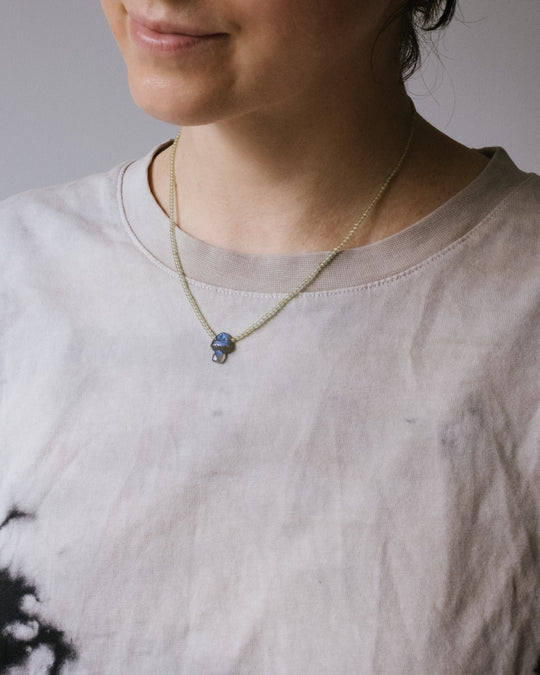 Arizona Turquoise Hand Carved Toadstool Beaded Necklace - The Healing Pear