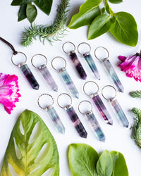 Rainbow Fluorite Point Sterling Silver Necklace