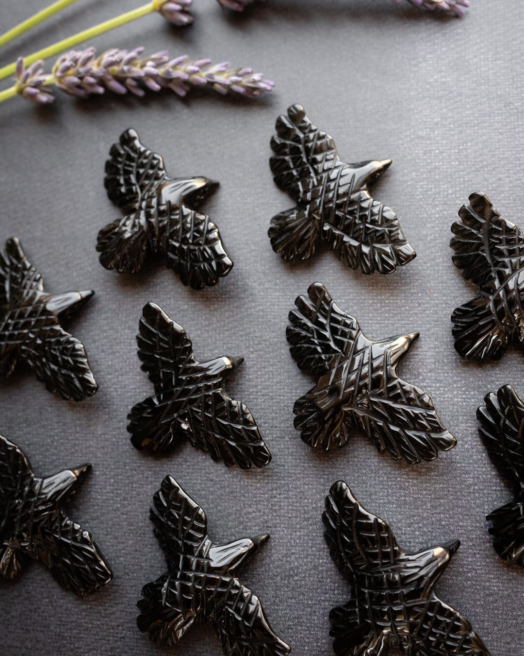 Small Obsidian Hand Carved Raven Necklace - The Healing Pear