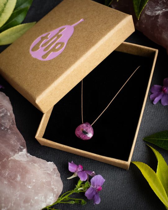 Ruby Vegan Silk Necklace - The Healing Pear