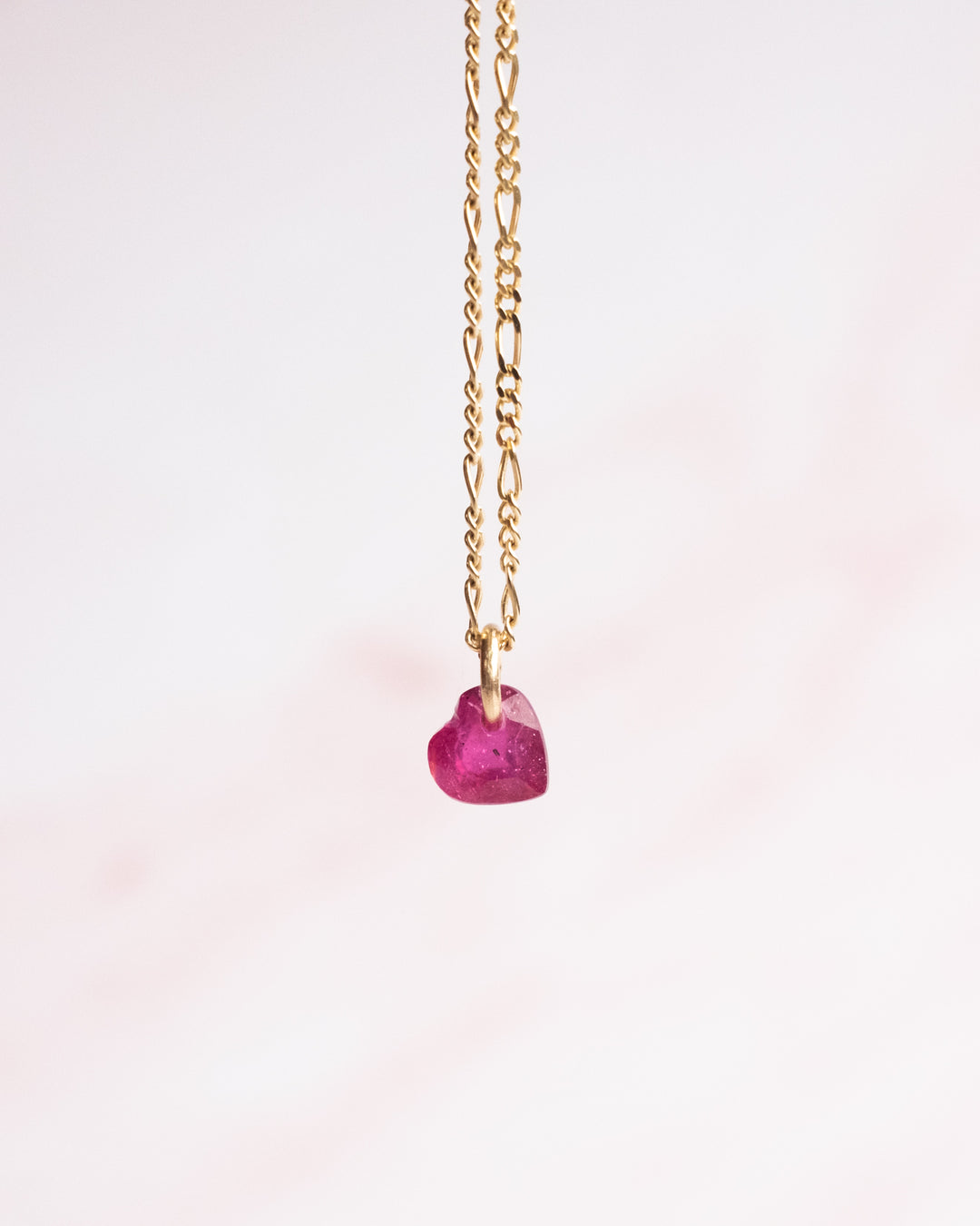 Mini Ruby Heart Necklace on 9ct Gold - The Healing Pear