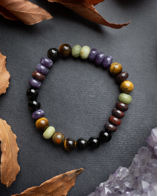 Mixed Gemstone Beaded Bracelet 8mm