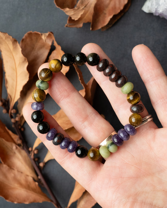 Mixed Gemstone Beaded Bracelet 8mm