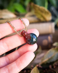 Potion for Courageous Vision: Bloodstone & Green Labradorite Beaded Necklace