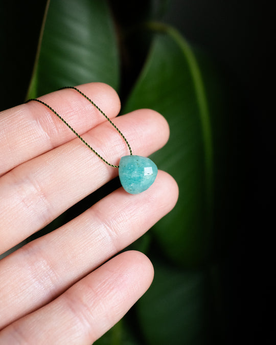 Amazonite Vegan Silk Necklace