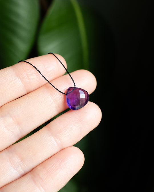 African Amethyst Vegan Silk Necklace