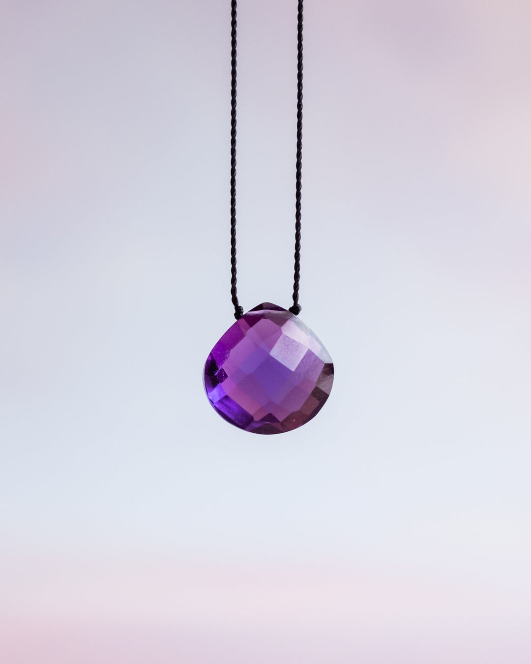 Amethyst Vegan Silk Necklace - The Healing Pear