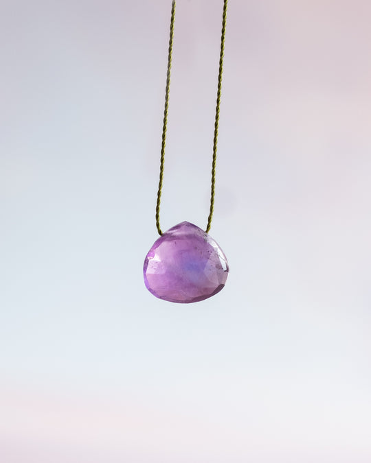 Amethyst Vegan Silk Necklace - The Healing Pear