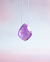 Amethyst Diamond Vegan Silk Necklace