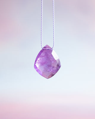 Amethyst Diamond Vegan Silk Necklace