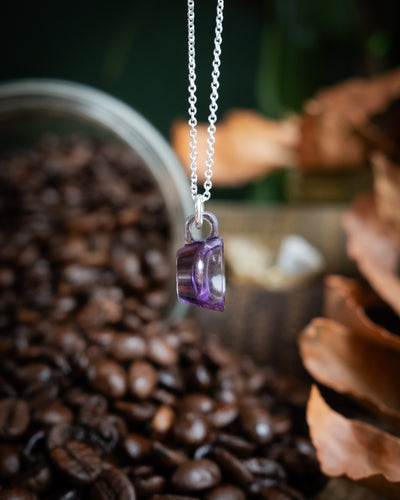 Amethyst Hand Carved Mug Necklace
