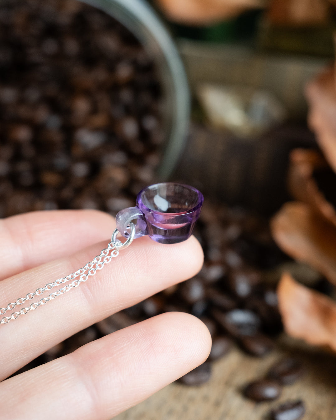 Amethyst Hand Carved Mug Necklace - The Healing Pear