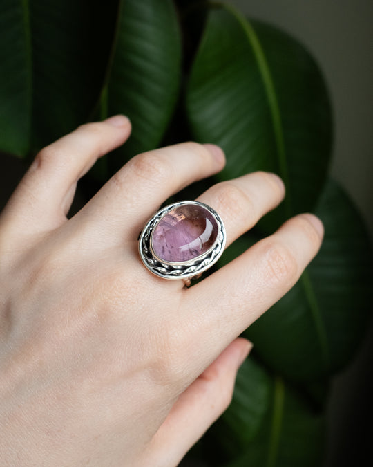 Ametrine Twisted Ring in Sterling Silver - Size 7 US / O UK