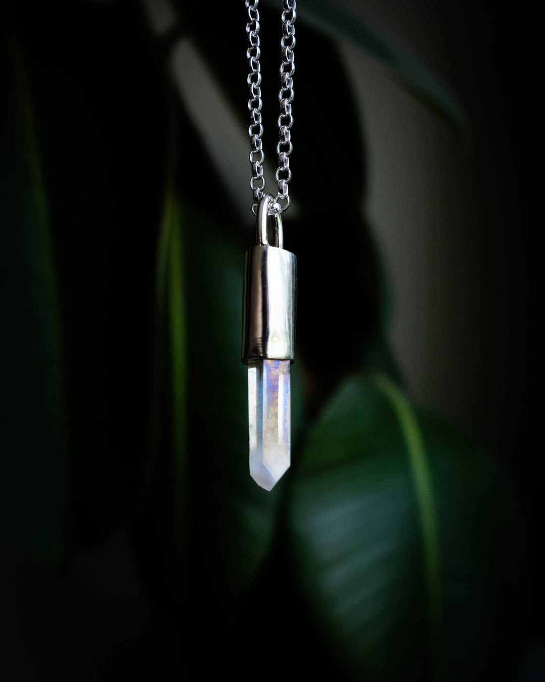 Angel Aura Quartz Point Sterling Silver Necklace - The Healing Pear