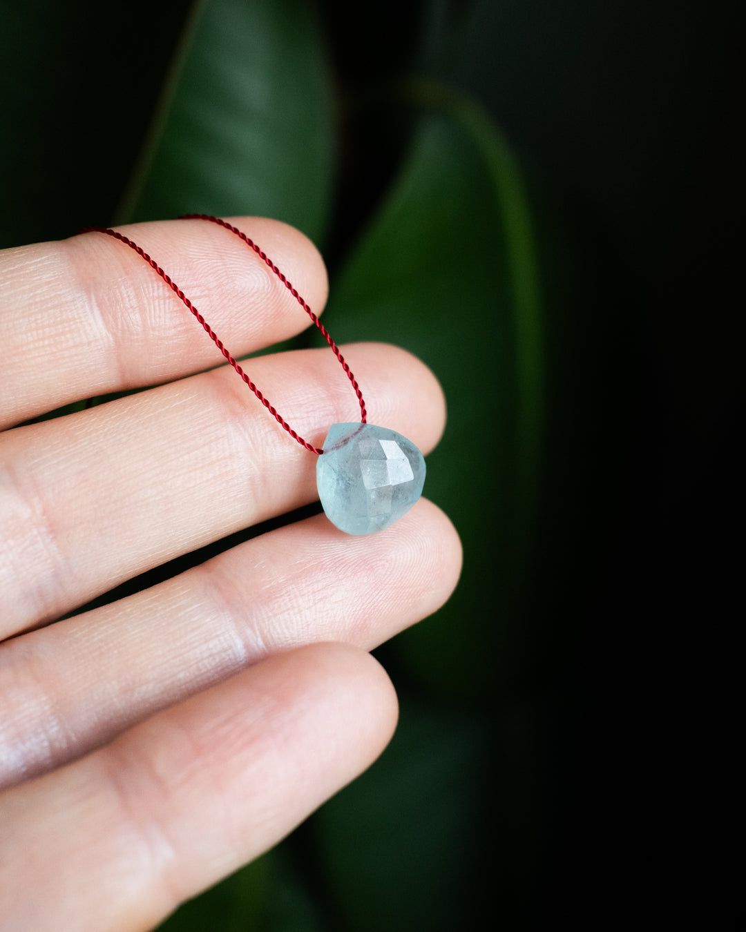 Aquamarine Vegan Silk Necklace