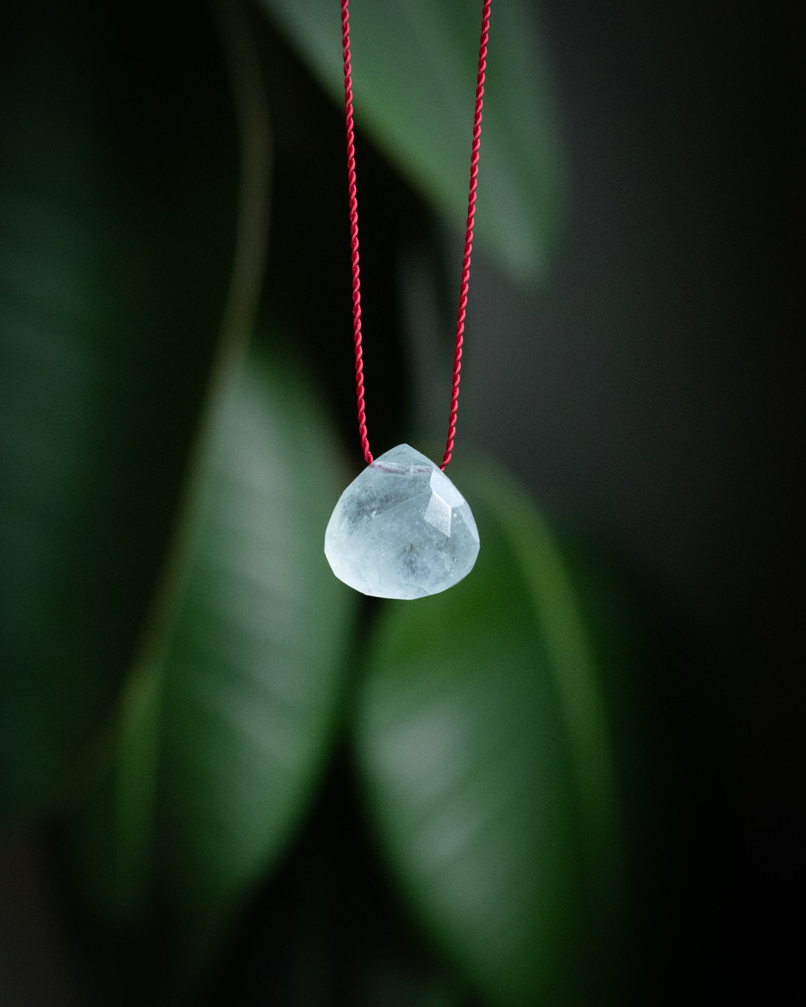 Aquamarine Vegan Silk Necklace - The Healing Pear
