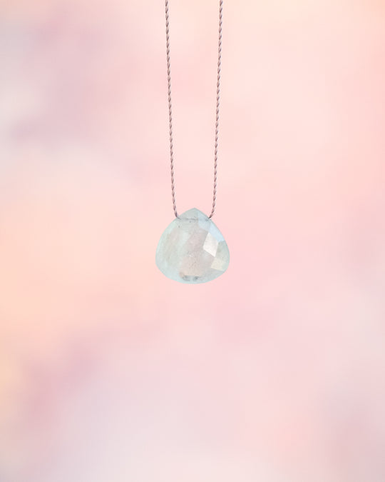 Aquamarine Vegan Silk Necklace
