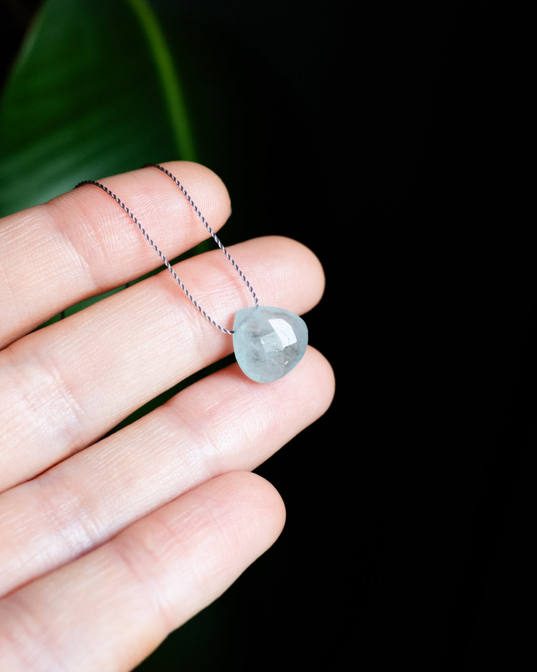 Aquamarine Vegan Silk Necklace