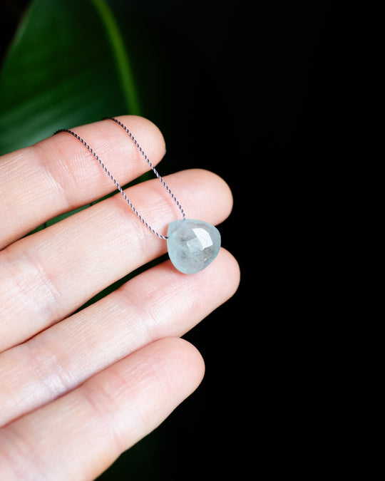 Aquamarine Vegan Silk Necklace