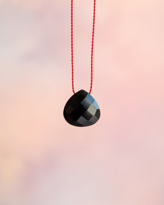 Black Onyx Vegan Silk Necklace