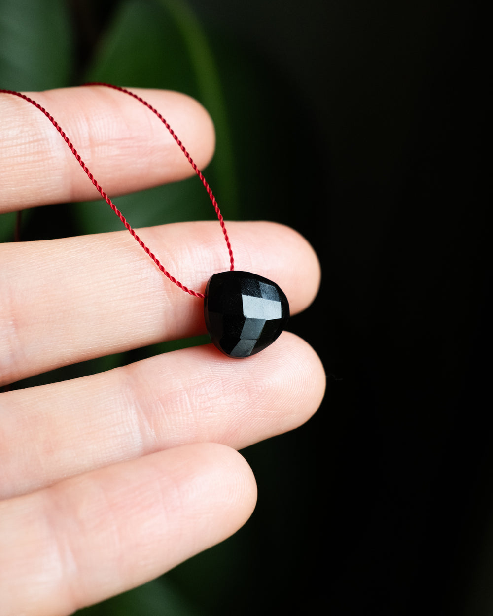 Black Onyx Vegan Silk Necklace