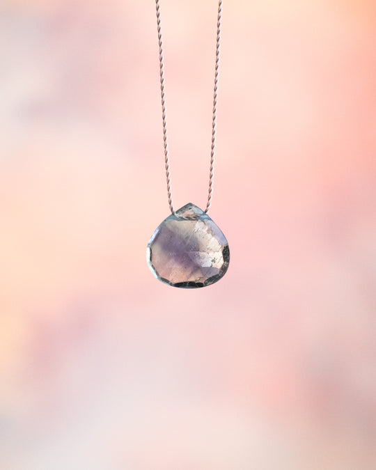 Blue/Green Fluorite Vegan Silk Necklace