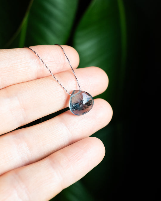 Blue/Green Fluorite Vegan Silk Necklace
