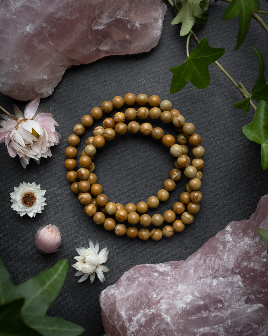 Camel Jasper Round Bead Bracelet 6mm - The Healing Pear