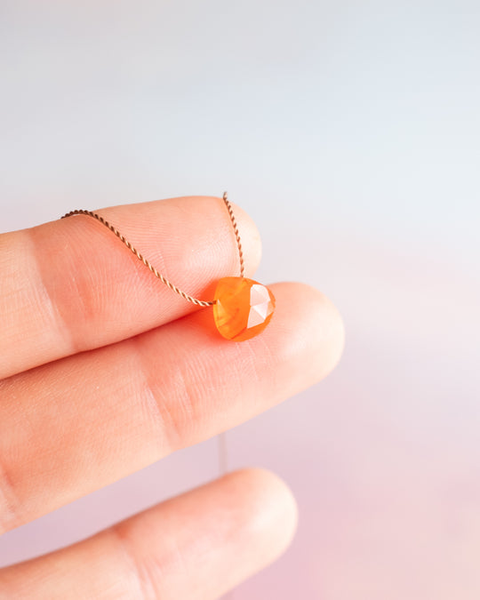 Carnelian Vegan Silk Necklace - The Healing Pear