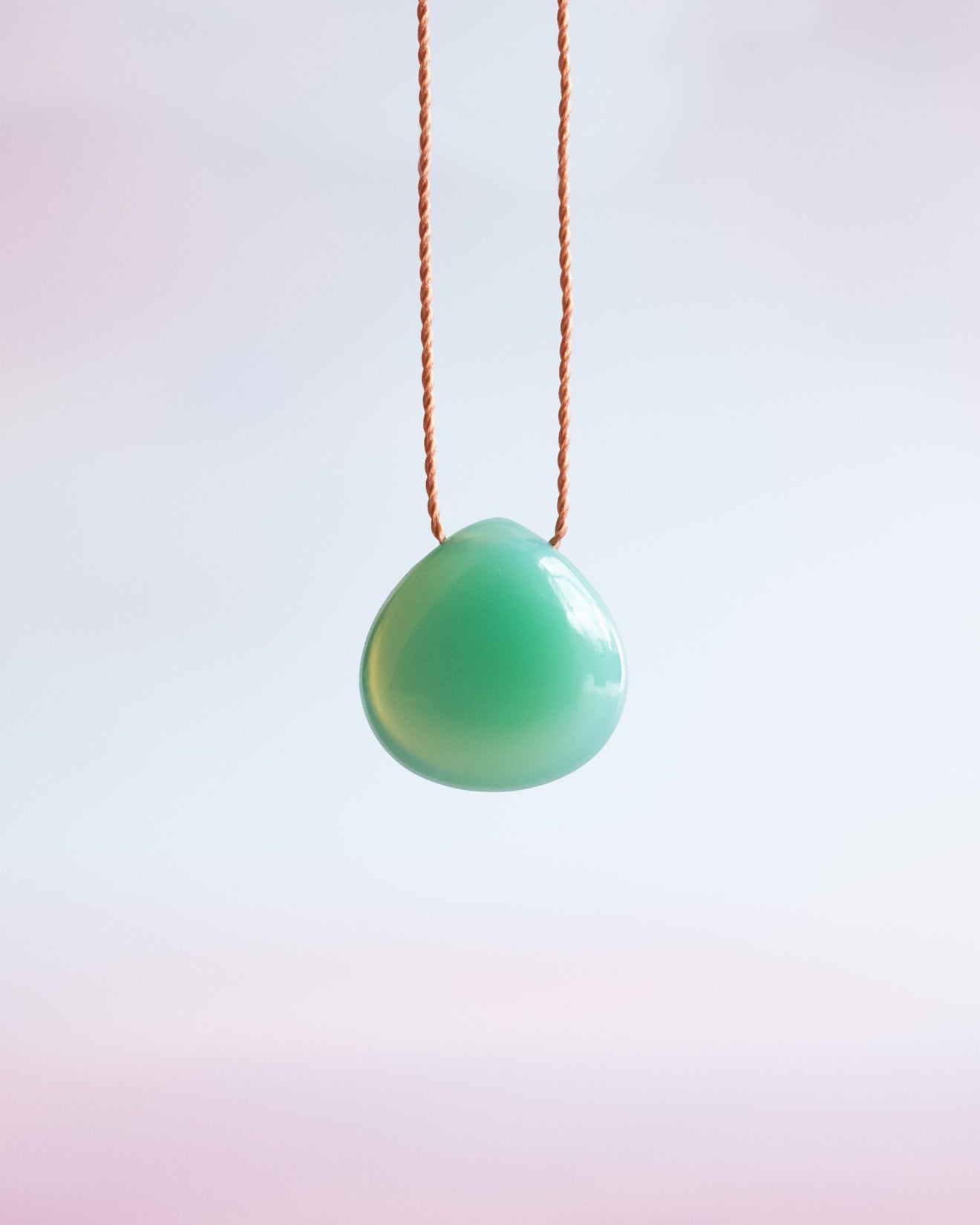 Chrysoprase Vegan Silk Necklace - The Healing Pear