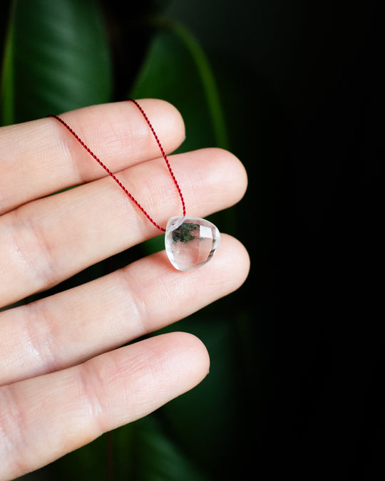 Clear Quartz Vegan Silk Necklace - The Healing Pear