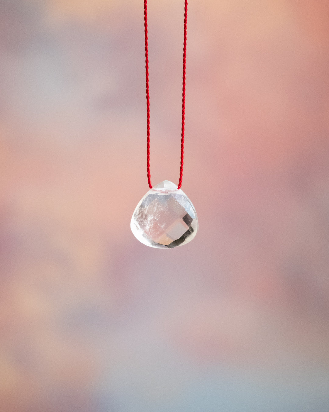 Clear Quartz Vegan Silk Necklace - The Healing Pear