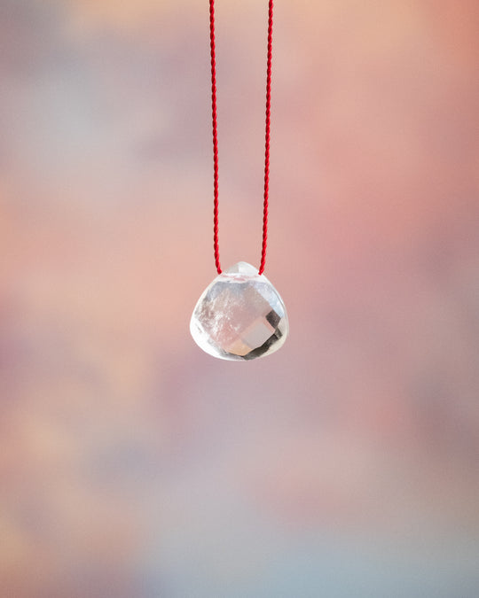 Clear Quartz Vegan Silk Necklace - The Healing Pear